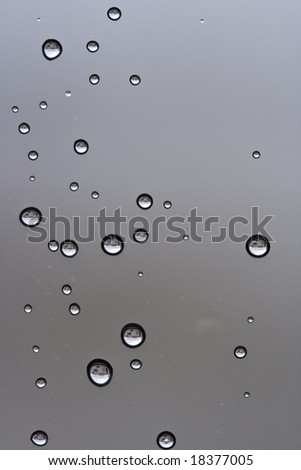 Water drops on the window glass after the rain