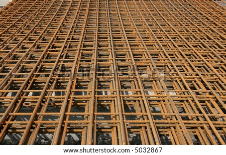 Metal reinforcing mesh used in the construction industry to reinforce concrete.