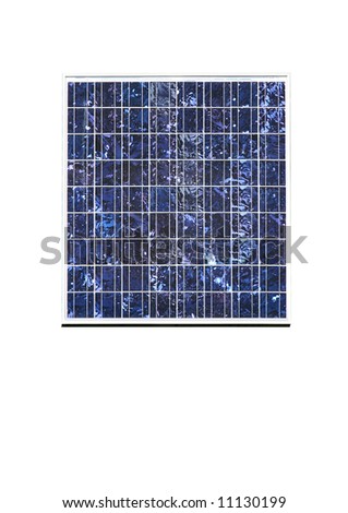 Solar energy panel isolated over white.
