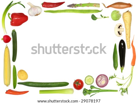 fruits and vegetables border. stock photo : Vegetable