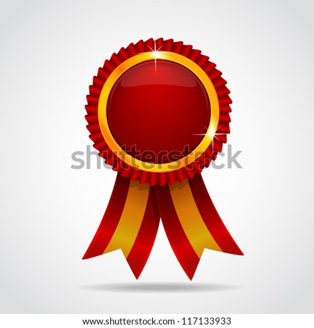 Red label with ribbons Vector illustration Vector illustration EPS 10 Red label with ribbons Vector illustration Vector illustration EPS 10