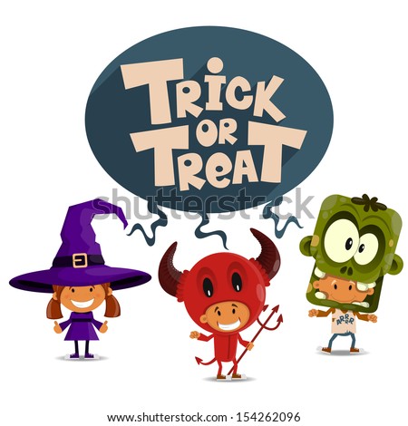 Trick or tread Vector Illustration of Halloween theme Trick or tread Vector Illustration of Halloween theme