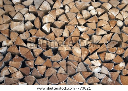 a pack of chopped and stacked wood