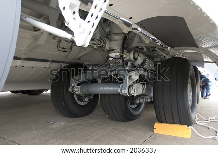 airplane undercarriage, or landing gear
