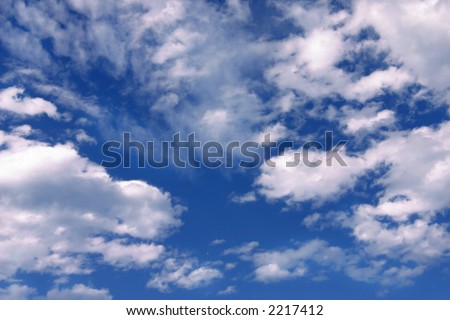 Bright Blue Sky and Clouds