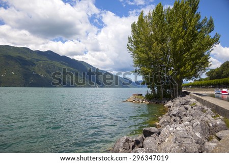 Aix-les-Bain,  Savoie department in the RhÃÂ´ne-Alpes region in south-eastern France. Lake  Bourget .