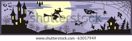 Halloween night. Beautiful vector illustration for Halloween holiday