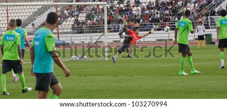 OBIDOS, PORTUGAL - MAY 21: Rui Patricio, portuguese goal keeper in practice to Euro 2012 May 21, 2012 in Obidos, Portugal