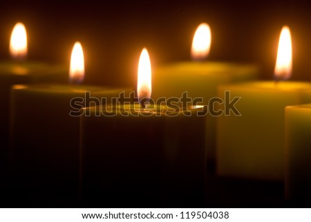 green candles in the dark