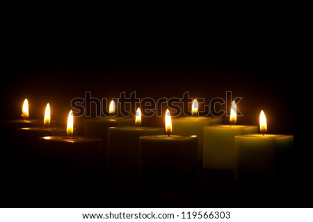 green candles in the dark