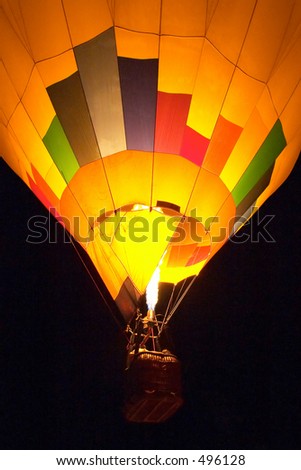 hot air balloon in night travel
