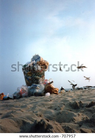 Trash can, Coney Island, New York