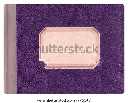 Vintage book cover w. label (lilac)