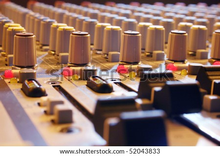 A sound control mixer detail view.