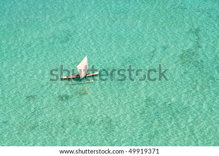 Fishing boat in the Salary lagoon of Madagascar