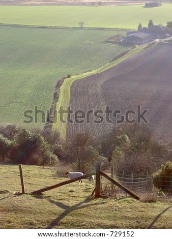 Rural landscape from Winchester Hill  Iron Age settlement