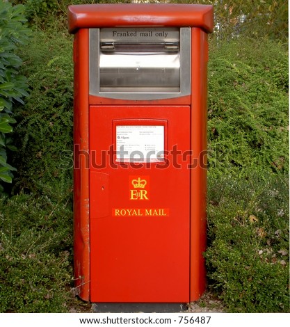 Modern english red  post box