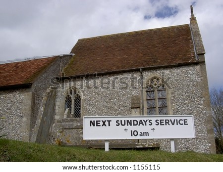 Church Sunday service sign