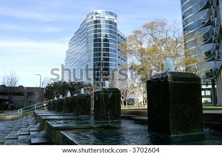 Office building and water feature
