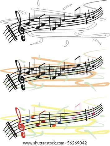 music staff clipart. Clipart illustration of theme