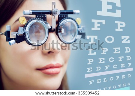 Consultation with an ophthalmologist. Medical equipment. Coreometry