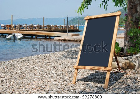 Empty (clear) board on the beach