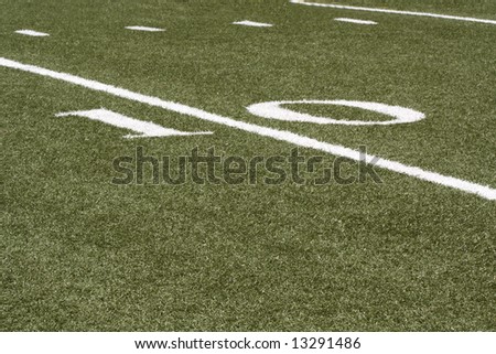 10 Yard Line on an American Football Field
