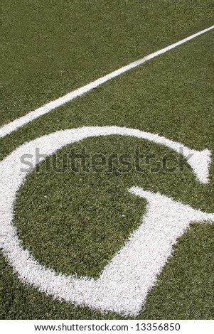 Football Field Goal Line. stock photo : Goal Line on an American Football Field