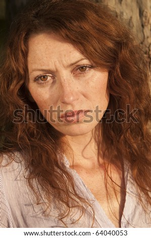 portrait of a disappointed woman