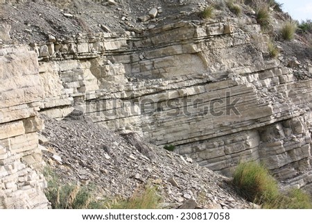 Layered sedimentary rock in Sicily