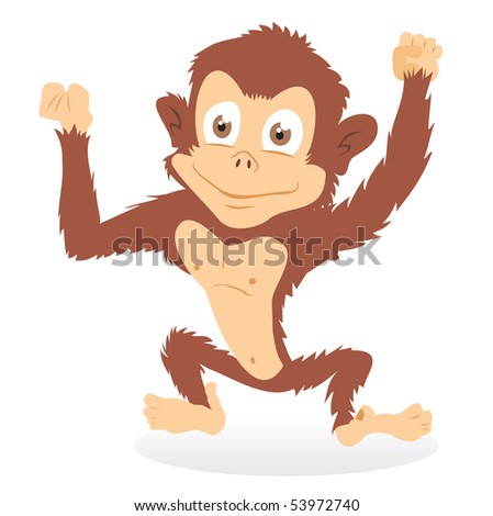 Monkey Cartoon Stock Vector Illustration 53972740 : Shutterstock