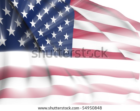 The national flag of the United States of America shine