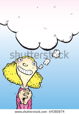 stock vector : Nice girl thinking Cartoon stock vector : Nice girl thinking Cartoon