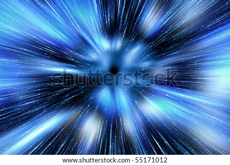 stock photo : Abstract spacescape, black hole sun