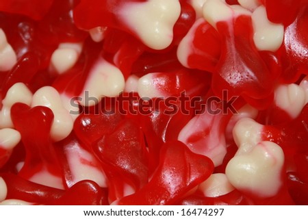 Gummy Bone Candy in a Pile at a Market