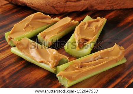 Celery sticks filled with creamy peanut butter