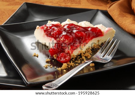 Gourmet cheese cake topped with cherries