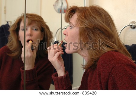 makeup. mirror. primping. rack