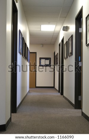 A long office hallway