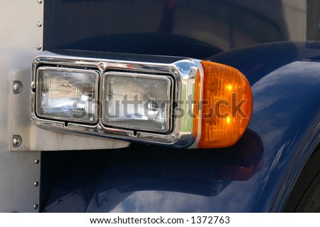 Close up of truck headlights