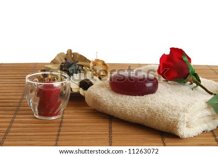 Roses, candles and luxury day spa items