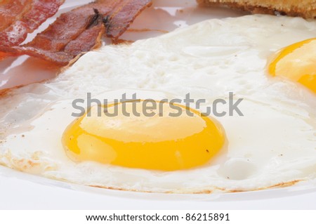 Macro photo of a sunny side up fried egg