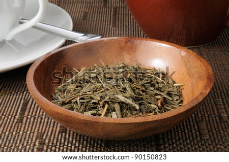 A bowl of china sencha tea