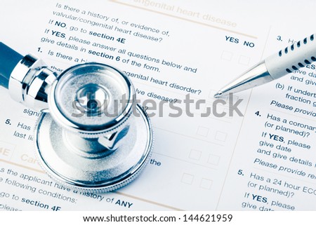 Medical form in blue tone