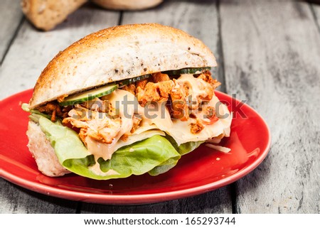 Kebab sandwich on a table