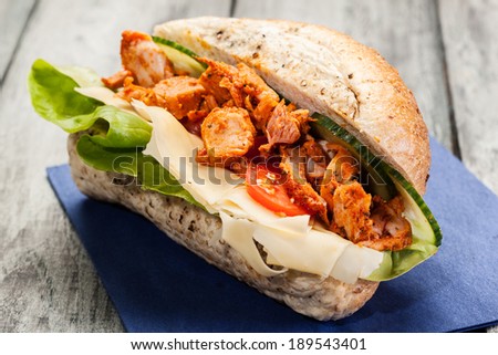 Kebab sandwich on a table