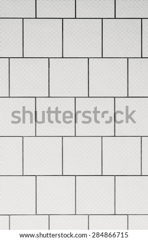 background of a tiled wall, white tiles with black grout