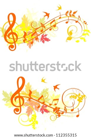 Logo Design Music on Autumn Set Of Music Design Elements Stock Vector 112355315