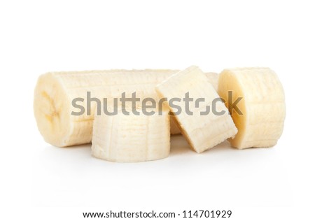 Sliced banana isolated on white