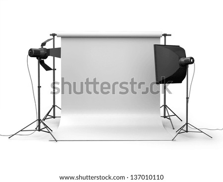 Photo studio equipment Space for text 3d Photo studio equipment Space for text 3d